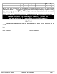 Form SJ-AD-001 Adoption Questionnaire - County of San Joaquin, California, Page 5