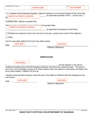 Instructions for Form SJPR-101 Objection to Petition for Appointment of Guardian - County of San Joaquin, California, Page 3