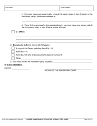 Form SJ-FL-010 Order Granting Alternative Service for Earo - County of San Joaquin, California, Page 2