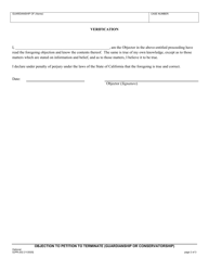 Form SJPR-202 Objection to Petition to Terminate (Guardianship or Conservatorship) - County of San Joaquin, California, Page 2