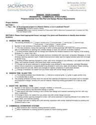 Form CDD-0187 Over the Counter Window and Door Approval Form - City of Sacramento, California