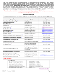 Form CDD-0278 Applicant&#039;s Preliminary Building Permit Fee Estimate Worksheet - City of Sacramento, California, Page 2