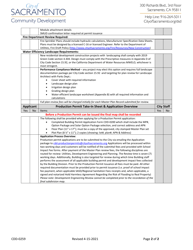Form CDD-0259 Master Plan/Subdivision &amp; Production Permit Submittal Checklist - City of Sacramento, California, Page 2