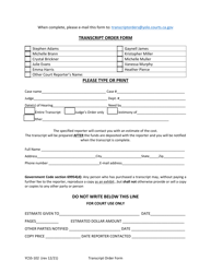 Form YCSS-102 Transcript Order Form - County of Yolo, California