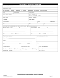 Form SJPR-010 Confidential Guardianship Questionnaire - County of San Joaquin, California, Page 2