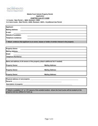 Document preview: Mobile Food Vehicle Property Permit Application - City of Sacramento, California