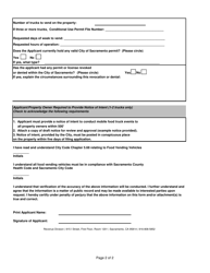 Mobile Food Vehicle Property Permit Application - City of Sacramento, California, Page 2