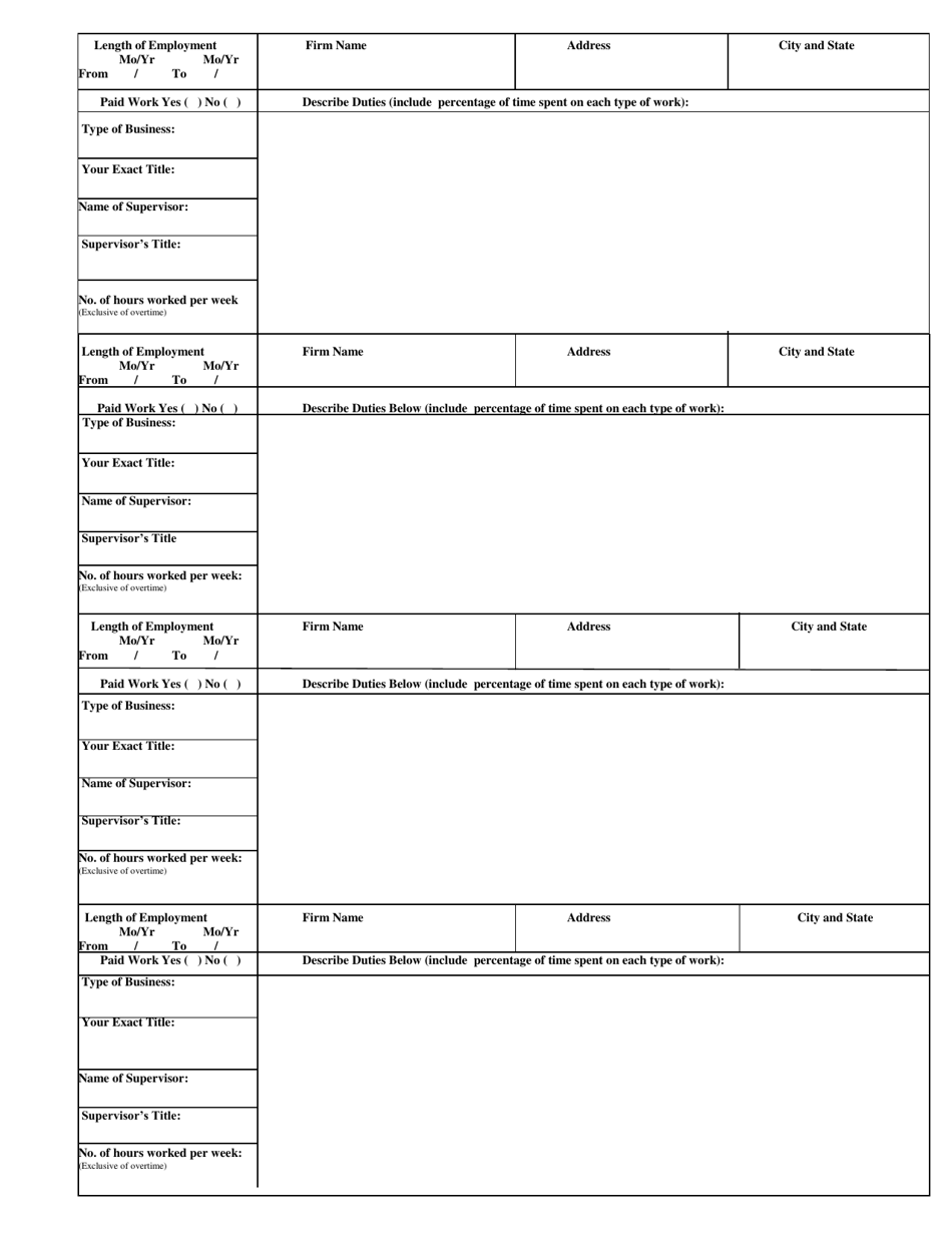 Application for Examination or Employment - Allegany County, New York, Page 3