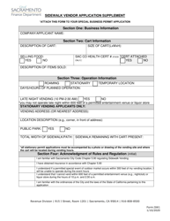 Document preview: Form SW1 Sidewalk Vendor Application Supplement - City of Sacramento, California