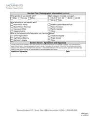 Form SW1 Sidewalk Vendor Application Supplement - City of Sacramento, California, Page 2