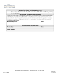 Form BIL1 Business Permit Application - Billiards - City of Sacramento, California, Page 2