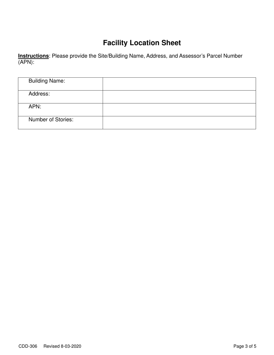 Form CDD-306 Annual Registration Form - Facility Permit Program - City of Sacramento, California, Page 3