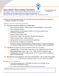 Document preview: Document Recording Checklist - Yolo County, California