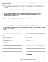 Form EJT-020 Consent Order for Expedited Jury Trial - County of Sacramento, California, Page 2
