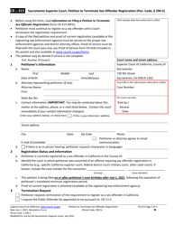 Form CR-415 &quot;Petition to Terminate Sex Offender Registration&quot; - County of Sacramento, California