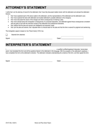 Form CR-57 Waiver and Plea - County of Sacramento, California, Page 2