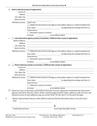 Form CR-416 Proof of Service - Sex Offender Registration Termination - County of Sacramento, California, Page 2