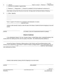 Form FL/E-LP-605 Notice of Hearing on Memorandum to Set Counter Memorandum to Set (Family Law) - County of Sacramento, California, Page 2