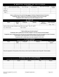 Form FL/E-LP-647 Investigation Questionnaire - County of Sacramento, California, Page 2