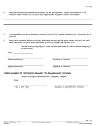 Form FL/E-LP-606 Petition for Grandparent Visitation - County of Sacramento, California, Page 2