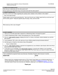 Form FL/E-ME-802 Fcs Parenting Plan Questionnaire - County of Sacramento, California, Page 2
