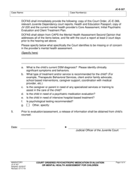 Form JC E-327 Court Ordered Psychotropic Medication Evaluation or Mental Health Assessment - for Children - County of Sacramento, California, Page 4