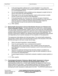 Form JC-E-326 Court Ordered Psychological/Psychiatric Evaluation or Mental Health Assessment - for Parent(S)/Guardian(S) - County of Sacramento, California, Page 2