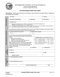 Document preview: Form JC-E-639 Juvenile Expert Panel Fee Claim - County of Sacramento, California