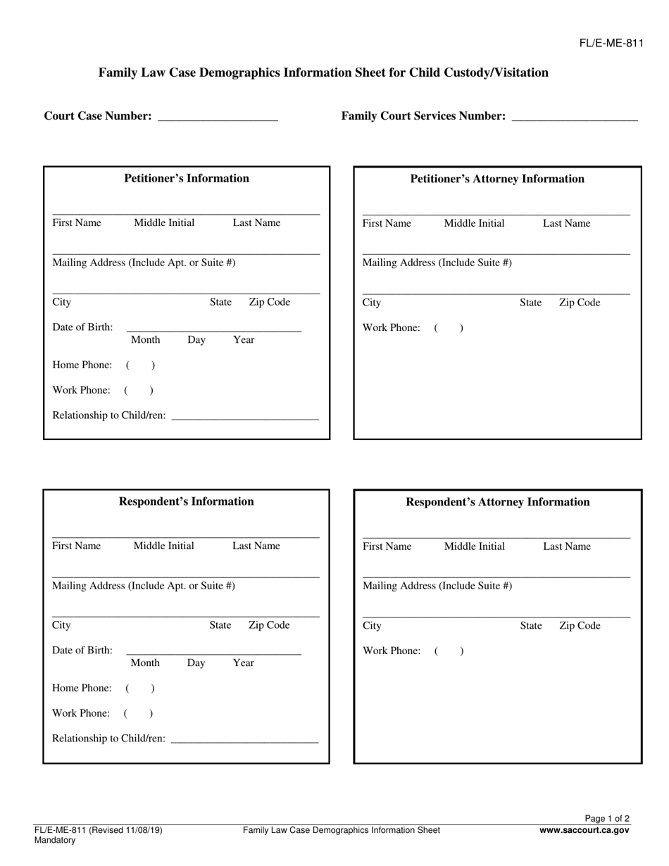 Form FL/EME811 Fill Out, Sign Online and Download Fillable PDF