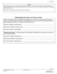 Form FL/E-LP-625 Memorandum to Set (Family Law) - County of Sacramento, California, Page 2