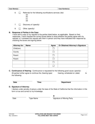 Form JC E-324 Stipulation and Request for Order Following Meet and Confer - County of Sacramento, California, Page 2