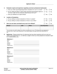 Form JC-E-663 Application for Court-Appointed Juvenile Justice Expert Panel - County of Sacramento, California, Page 3