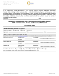 Application for Private Patrol Service Business License - County of San Bernardino, California, Page 3