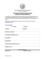 Document preview: Alternative Dispute Resolution Request for Information - County of Sacramento, California