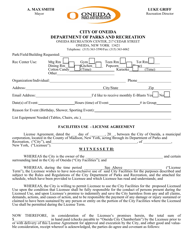 Document preview: Teen Rental Agreement - City of Oneida, New York