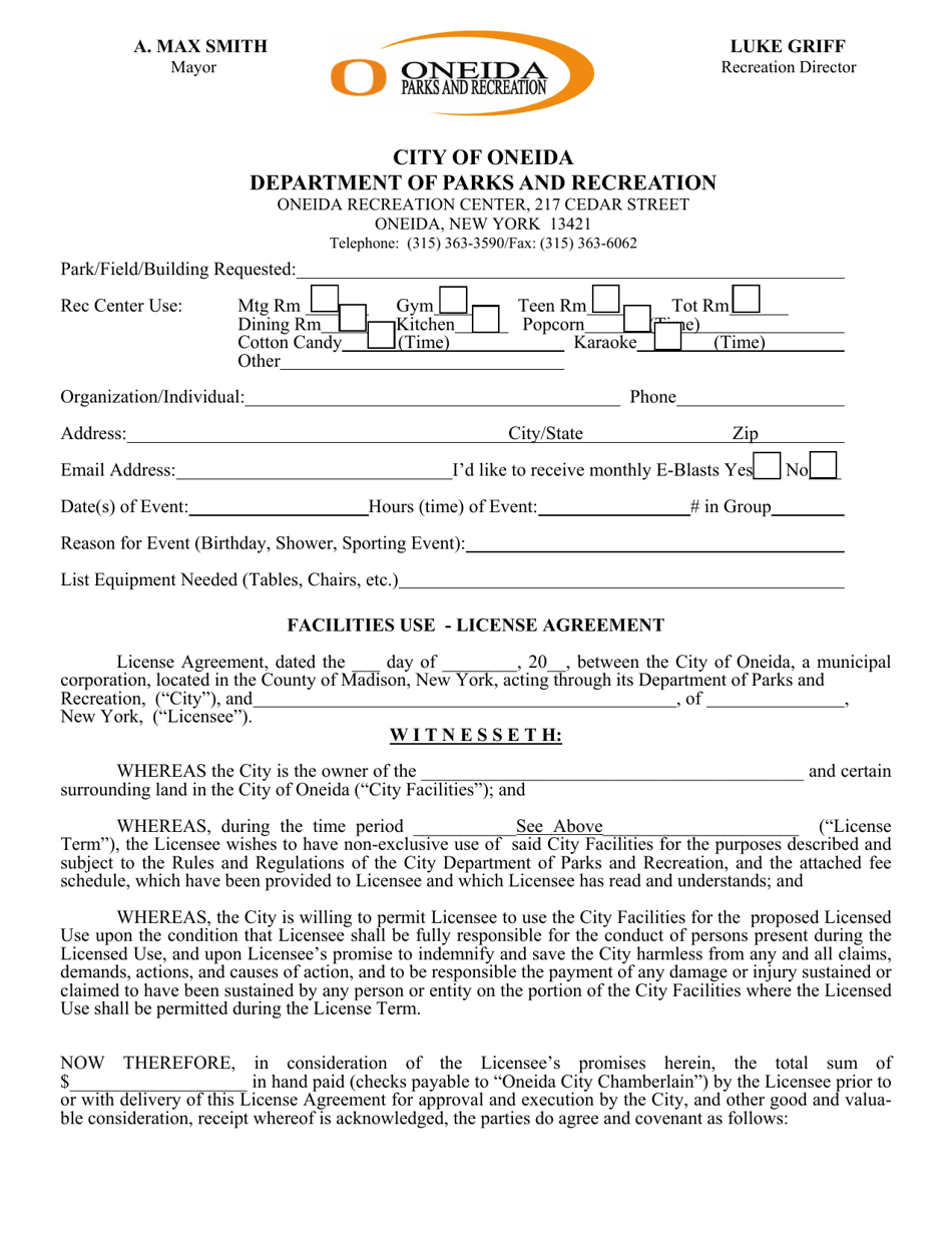 City of Oneida, New York Teen Rental Agreement Fill Out, Sign Online