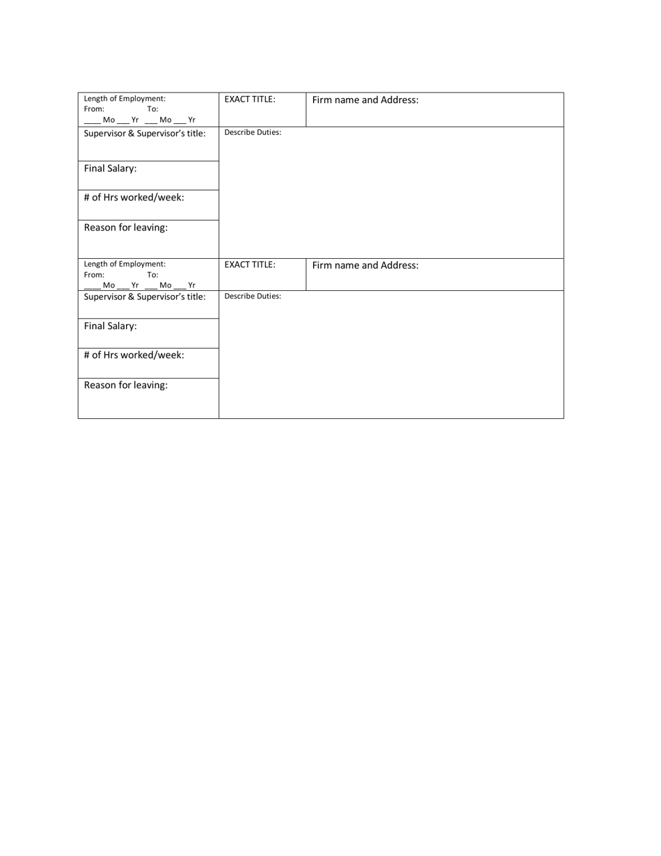 Civil Service Examination and Employment Application - City of Oneida, New York, Page 4