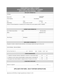 Document preview: Application for Family Court Counsel - Warren County, New York