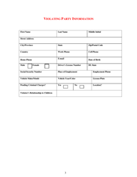 Visitation/Custody Violation Report Form - Yolo County, California, Page 3