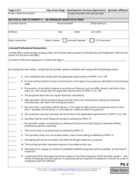 Form DS-161 Affidavit for Fire Sprinkler Alterations or Tenant Improvements (Tis) - City of San Diego, California, Page 2