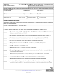 Form DS-163 Affidavit for Fire Alarm Alterations or Tenant Improvements (Tis) - City of San Diego, California, Page 2