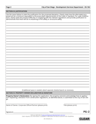 Form DS-104 Application - Alternate Materials, Design, or Construction Methods or Code Modification - City of San Diego, California, Page 2