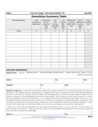Form DS-710 Building Demolition/Removal Questionnaire - City of San Diego, California, Page 3