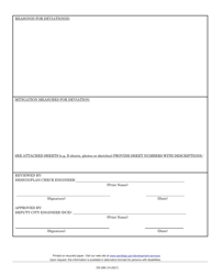Form DS-266 Deviation From Standards - City of San Diego, California, Page 2