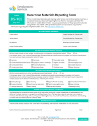 Form DS-165 &quot;Hazardous Materials Reporting Form&quot; - City of San Diego, California