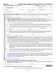 Form DS-3032 General Application - City of San Diego, California, Page 2
