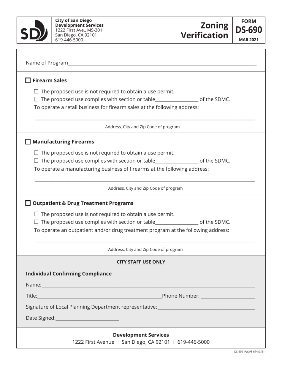 Section 690 Form Form DS-690 - Fill Out, Sign Online and Download Fillable PDF, City of ...