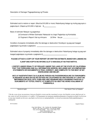 Form RP67 Disaster Relief Application - City and County of San Francisco, California (English/Tagalog), Page 2