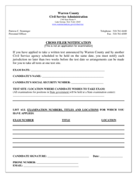 Document preview: Cross Filer Notification - Warren County, New York