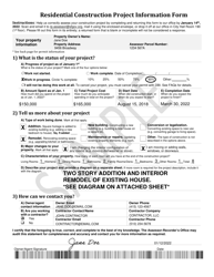 Sample Residential Construction Project Information Form - City and County of San Francisco, California, Page 3